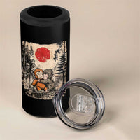 Vintage Japanese Ukiyoe Punch Baby Monkey 4 in 1 Can Cooler Tumbler Kawaii Animal Gift