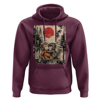 Vintage Japanese Ukiyoe Punch Baby Monkey Hoodie Kawaii Animal Gift