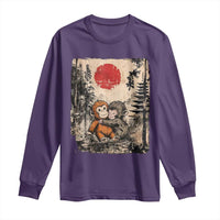 Vintage Japanese Ukiyoe Punch Baby Monkey Long Sleeve Shirt Kawaii Animal Gift