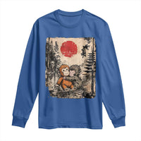 Vintage Japanese Ukiyoe Punch Baby Monkey Long Sleeve Shirt Kawaii Animal Gift