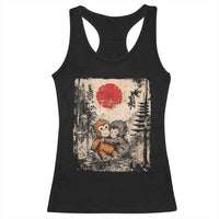 Vintage Japanese Ukiyoe Punch Baby Monkey Racerback Tank Top Kawaii Animal Gift