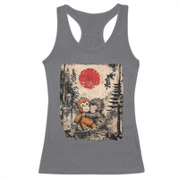 Vintage Japanese Ukiyoe Punch Baby Monkey Racerback Tank Top Kawaii Animal Gift