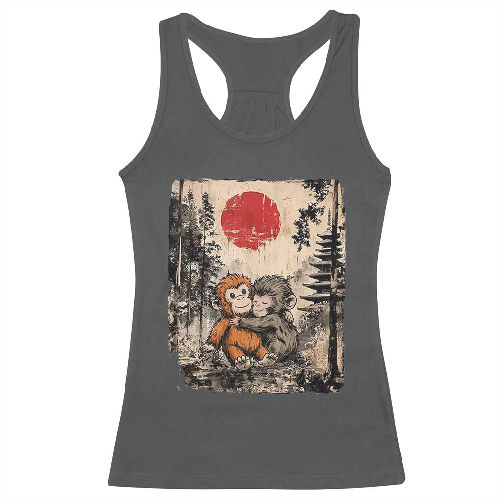 Vintage Japanese Ukiyoe Punch Baby Monkey Racerback Tank Top Kawaii Animal Gift