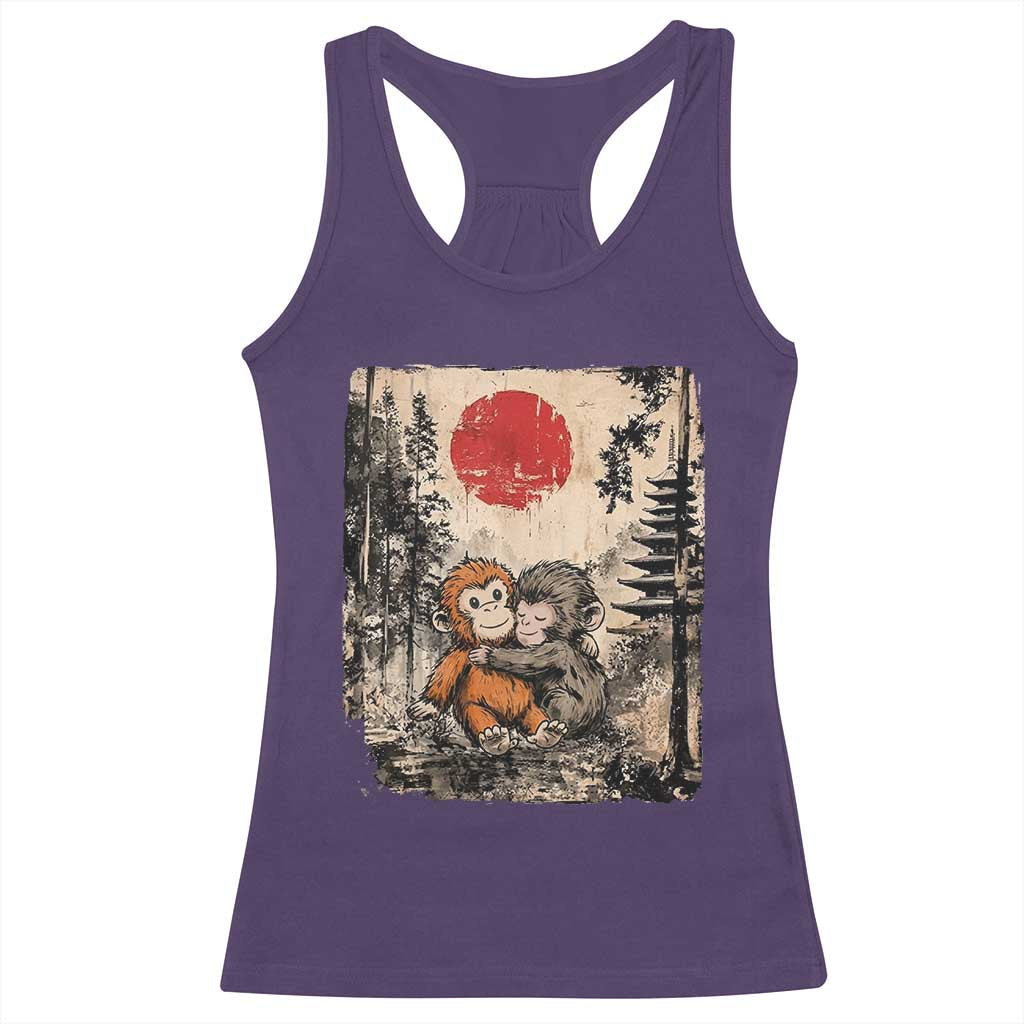 Vintage Japanese Ukiyoe Punch Baby Monkey Racerback Tank Top Kawaii Animal Gift