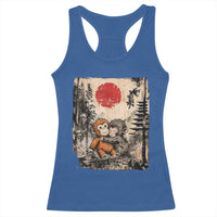 Vintage Japanese Ukiyoe Punch Baby Monkey Racerback Tank Top Kawaii Animal Gift