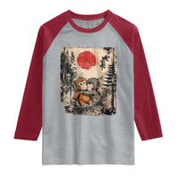 Vintage Japanese Ukiyoe Punch Baby Monkey Raglan Shirt Kawaii Animal Gift