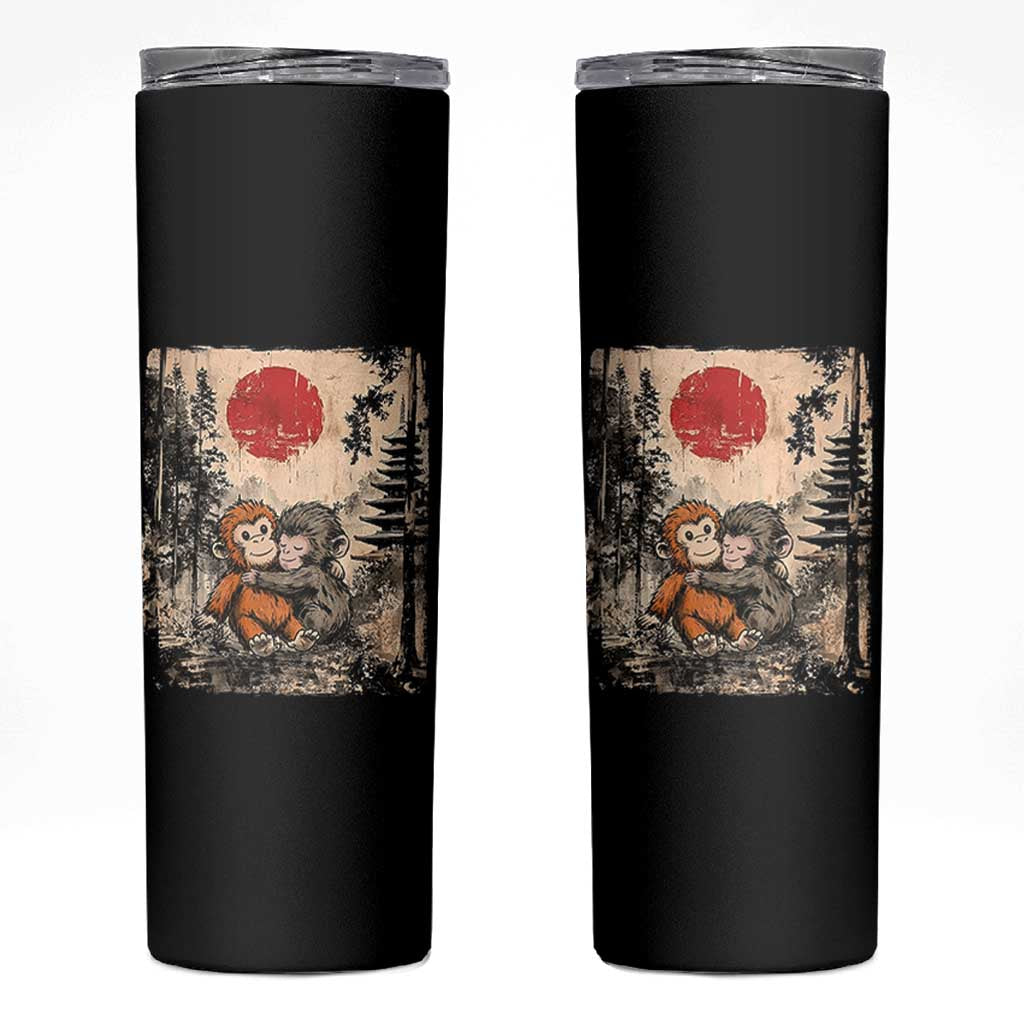Vintage Japanese Ukiyoe Punch Baby Monkey Skinny Tumbler Kawaii Animal Gift