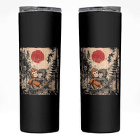 Vintage Japanese Ukiyoe Punch Baby Monkey Skinny Tumbler Kawaii Animal Gift