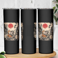 Vintage Japanese Ukiyoe Punch Baby Monkey Skinny Tumbler Kawaii Animal Gift