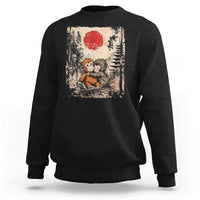 Vintage Japanese Ukiyoe Punch Baby Monkey Sweatshirt Kawaii Animal Gift