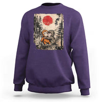 Vintage Japanese Ukiyoe Punch Baby Monkey Sweatshirt Kawaii Animal Gift