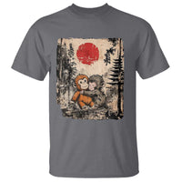 Vintage Japanese Ukiyoe Punch Baby Monkey T Shirt Kawaii Animal Gift
