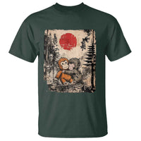 Vintage Japanese Ukiyoe Punch Baby Monkey T Shirt Kawaii Animal Gift