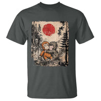 Vintage Japanese Ukiyoe Punch Baby Monkey T Shirt Kawaii Animal Gift