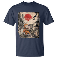 Vintage Japanese Ukiyoe Punch Baby Monkey T Shirt Kawaii Animal Gift