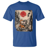 Vintage Japanese Ukiyoe Punch Baby Monkey T Shirt Kawaii Animal Gift