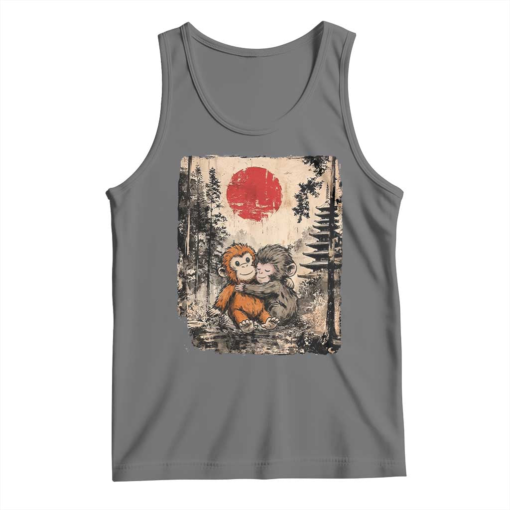 Vintage Japanese Ukiyoe Punch Baby Monkey Tank Top Kawaii Animal Gift