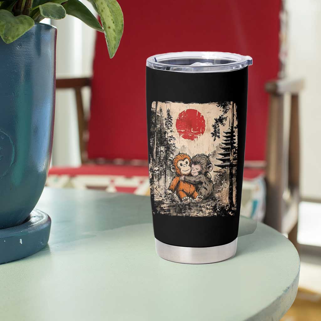 Vintage Japanese Ukiyoe Punch Baby Monkey Tumbler Cup Kawaii Animal Gift