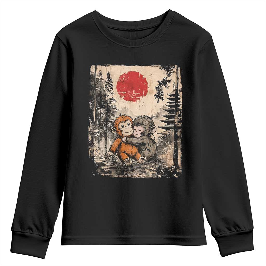 Vintage Japanese Ukiyoe Punch Baby Monkey Youth Sweatshirt Kawaii Animal Gift