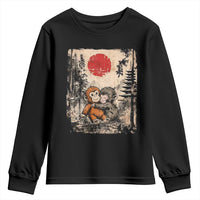 Vintage Japanese Ukiyoe Punch Baby Monkey Youth Sweatshirt Kawaii Animal Gift