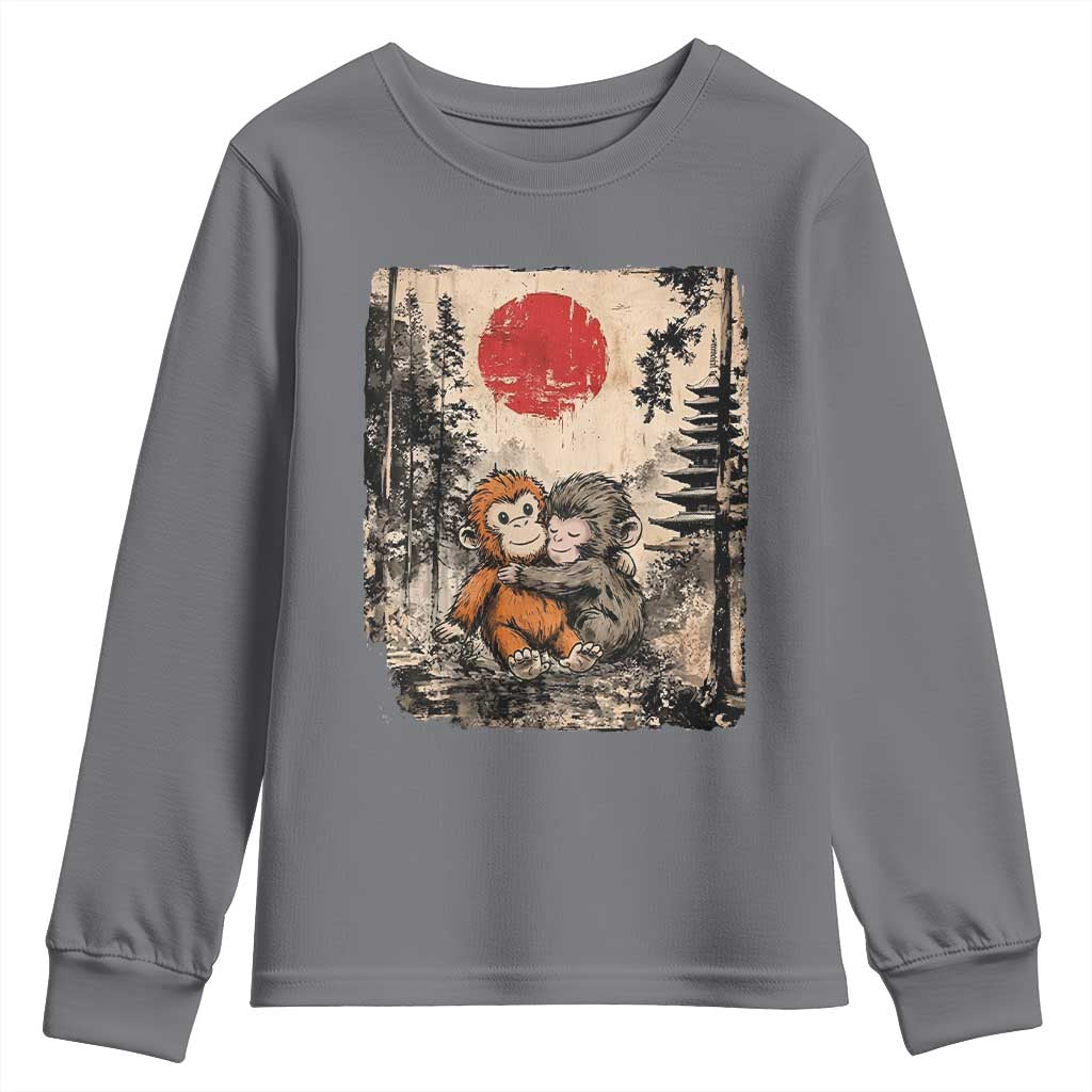 Vintage Japanese Ukiyoe Punch Baby Monkey Youth Sweatshirt Kawaii Animal Gift