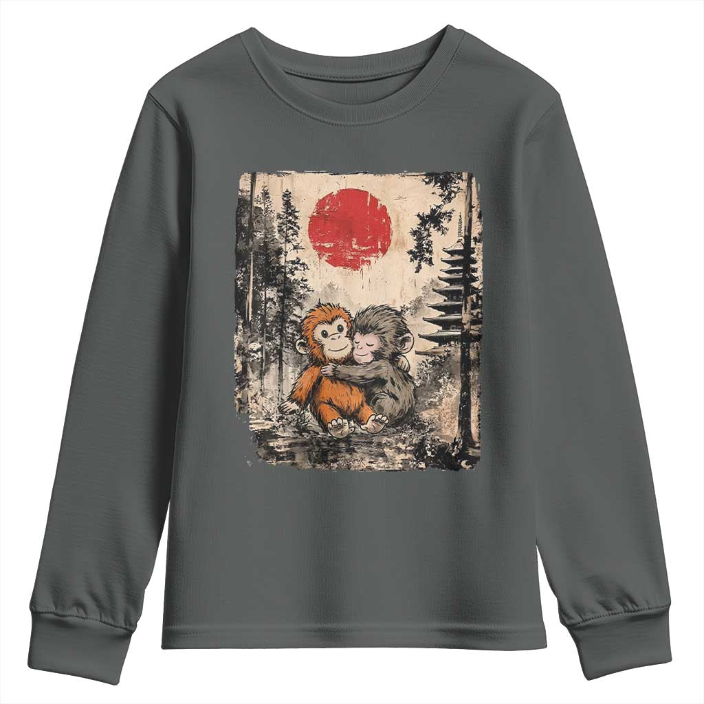 Vintage Japanese Ukiyoe Punch Baby Monkey Youth Sweatshirt Kawaii Animal Gift