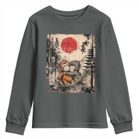 Vintage Japanese Ukiyoe Punch Baby Monkey Youth Sweatshirt Kawaii Animal Gift