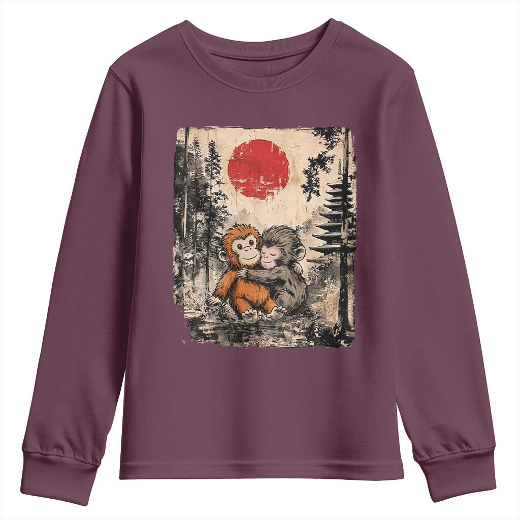 Vintage Japanese Ukiyoe Punch Baby Monkey Youth Sweatshirt Kawaii Animal Gift