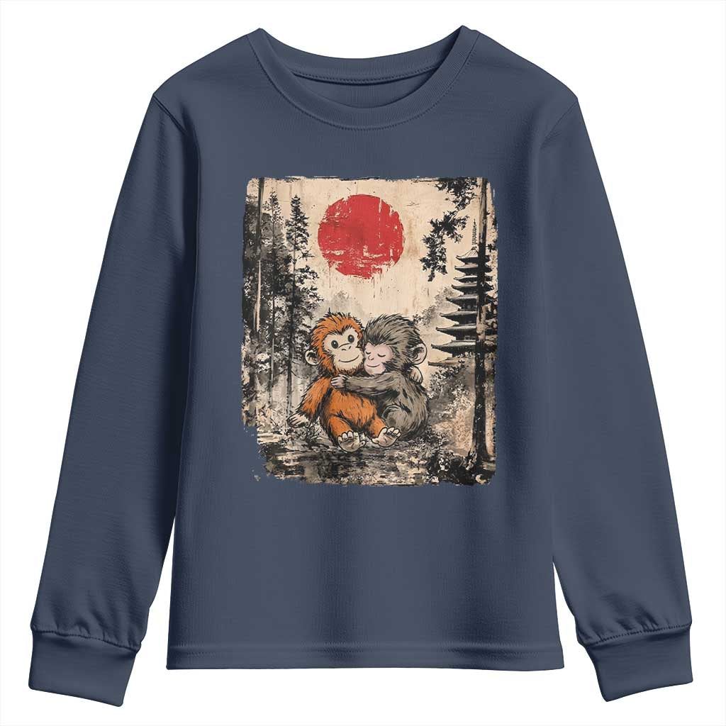Vintage Japanese Ukiyoe Punch Baby Monkey Youth Sweatshirt Kawaii Animal Gift