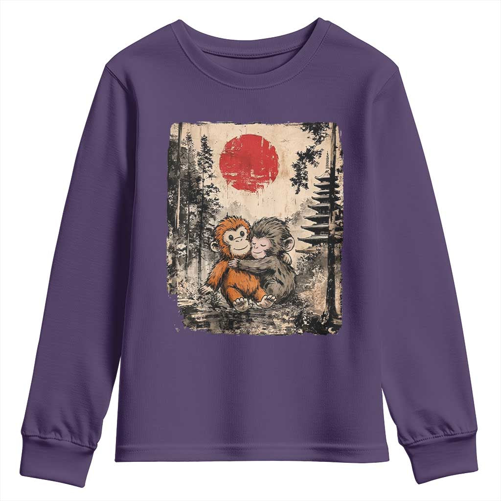 Vintage Japanese Ukiyoe Punch Baby Monkey Youth Sweatshirt Kawaii Animal Gift
