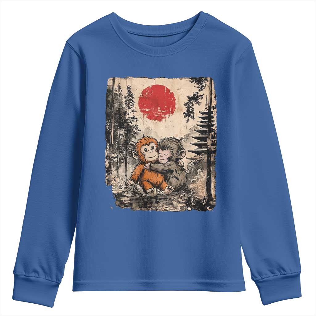Vintage Japanese Ukiyoe Punch Baby Monkey Youth Sweatshirt Kawaii Animal Gift