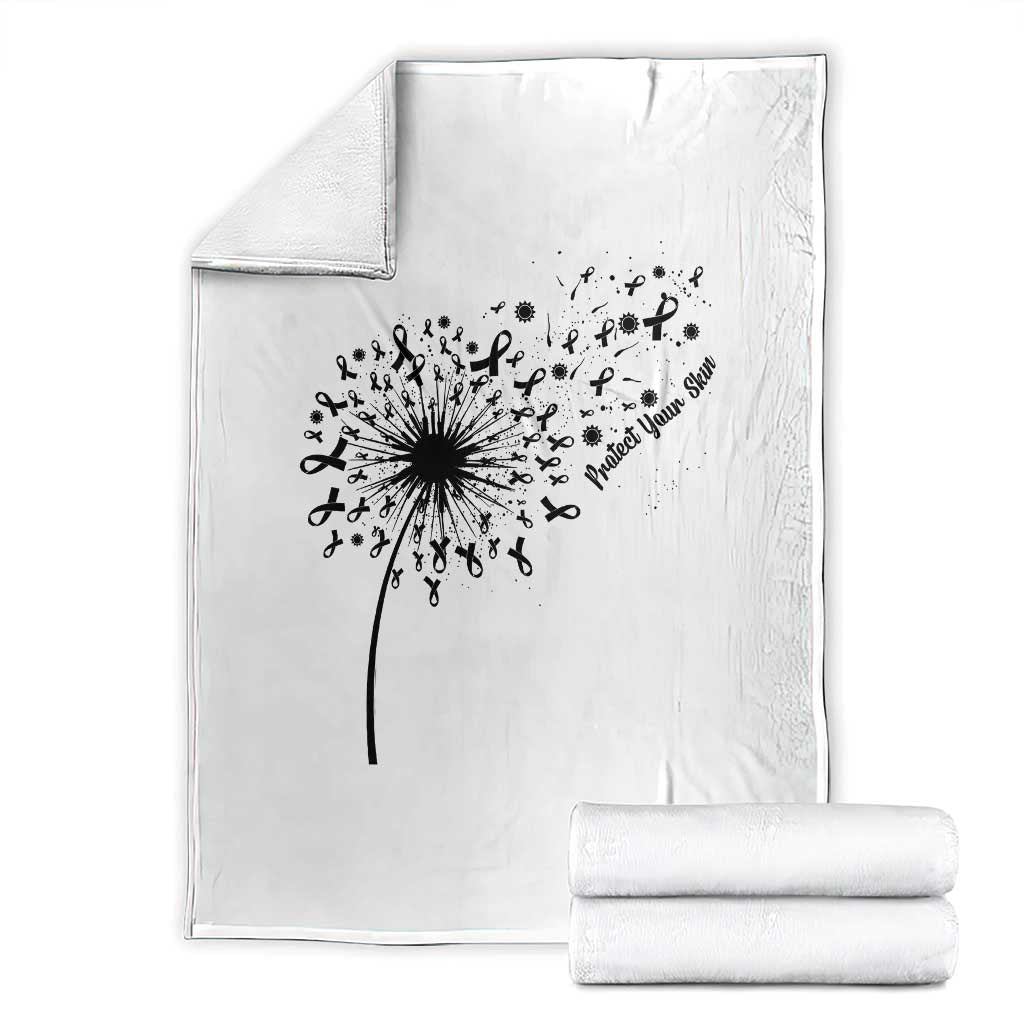 Protect Your Skin Throw Blanket Melanoma Awareness Dandelion Gift