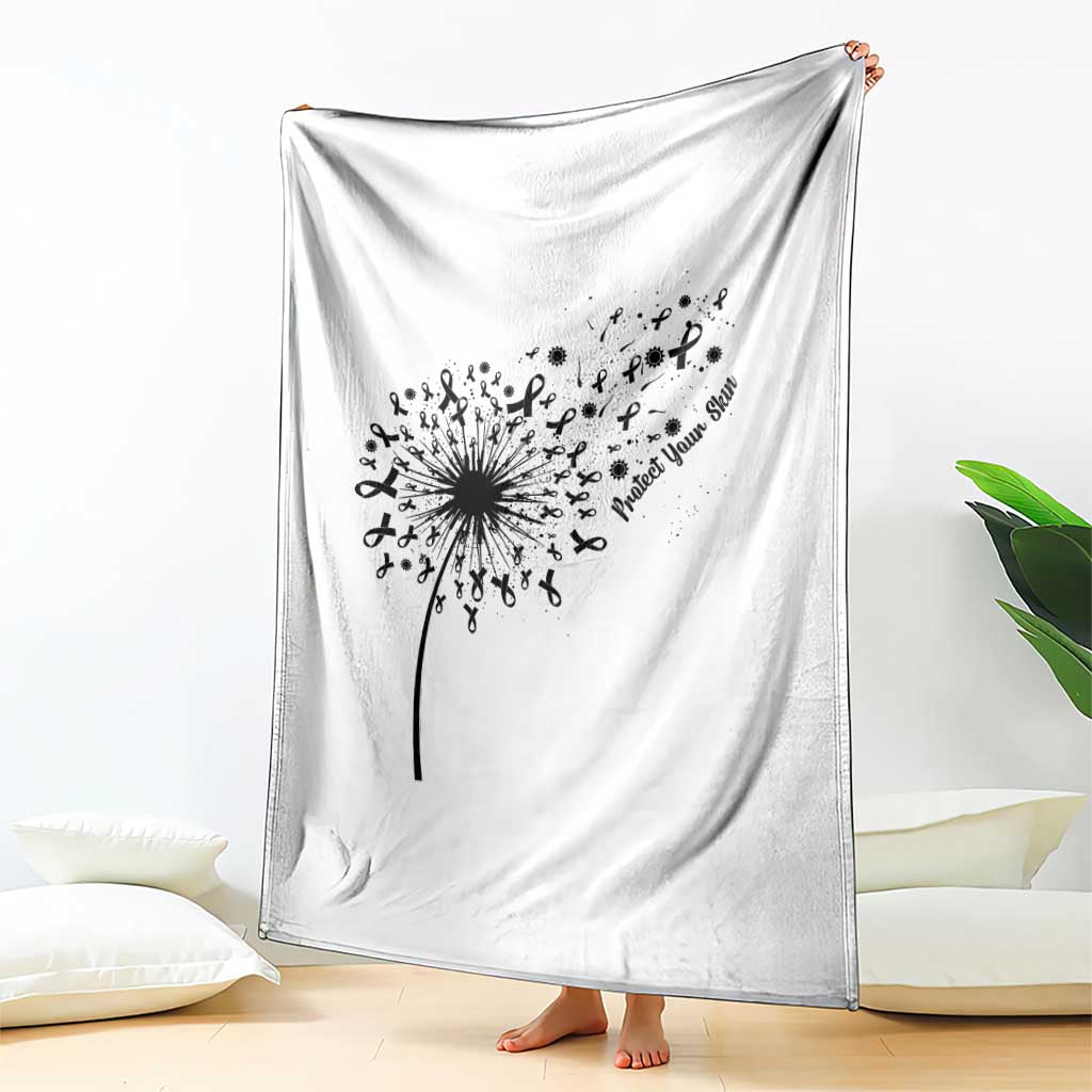 Protect Your Skin Throw Blanket Melanoma Awareness Dandelion Gift
