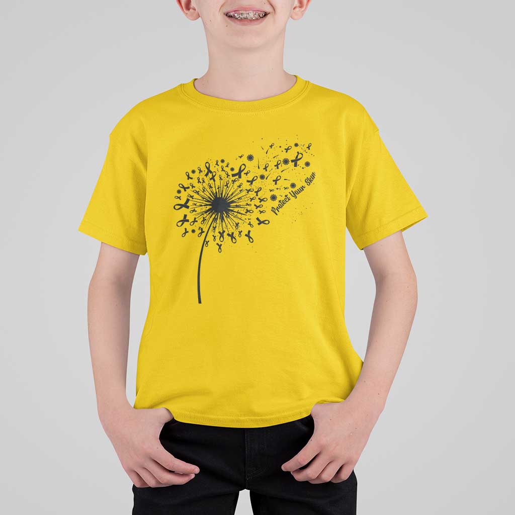 Protect Your Skin T Shirt For Kid Melanoma Awareness Dandelion Gift