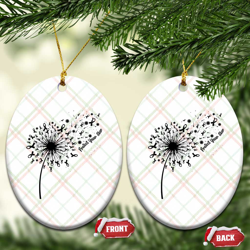 Protect Your Skin Ceramic Ornament Melanoma Awareness Dandelion Gift