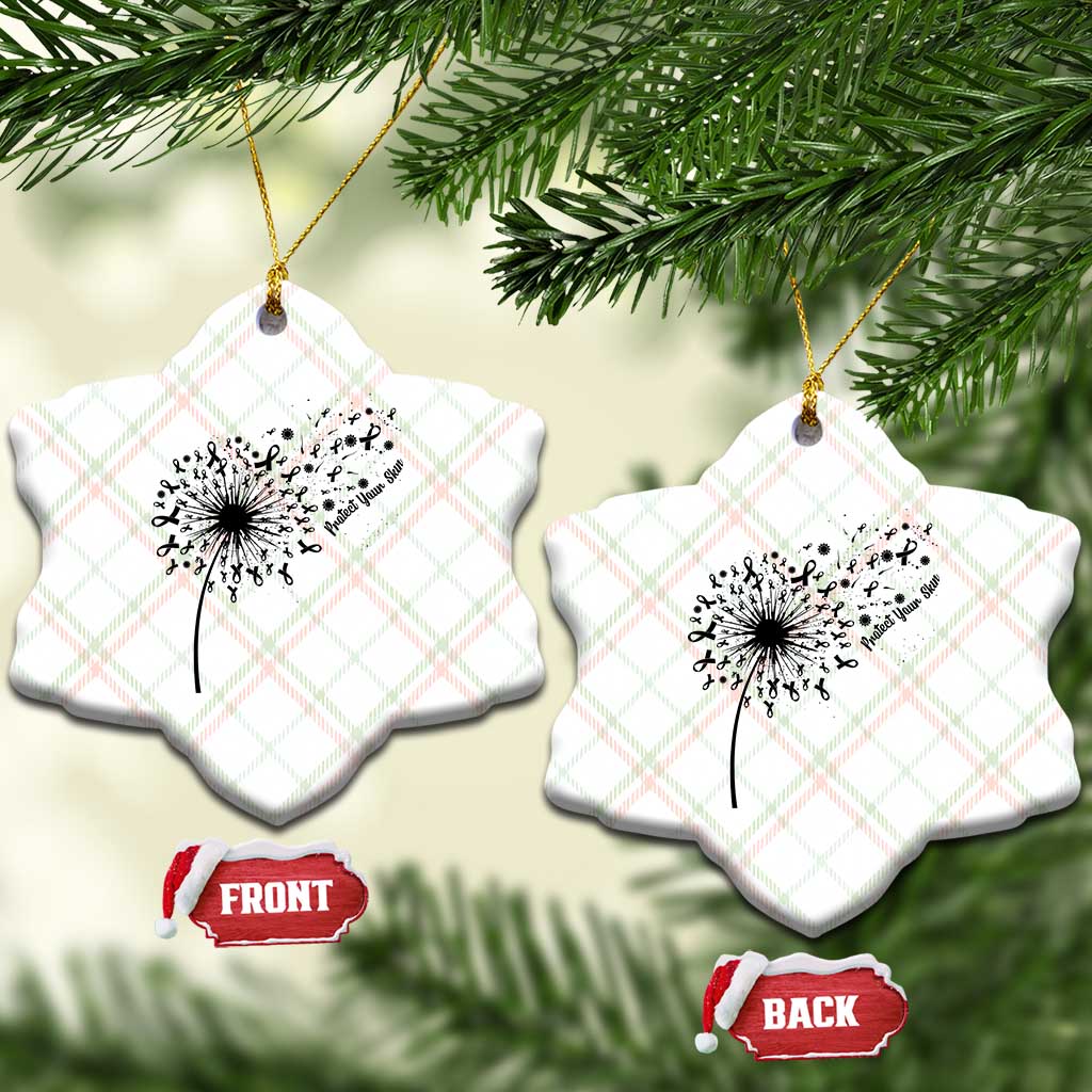 Protect Your Skin Ceramic Ornament Melanoma Awareness Dandelion Gift