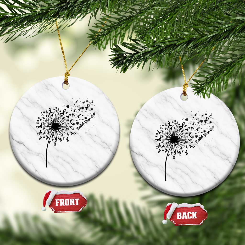 Protect Your Skin Ceramic Ornament Melanoma Awareness Dandelion Gift