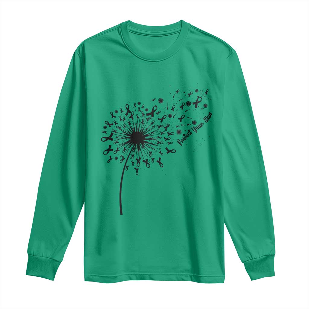 Protect Your Skin Long Sleeve Shirt Melanoma Awareness Dandelion Gift