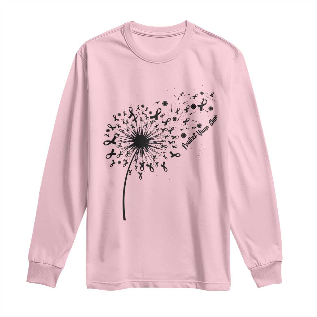 Protect Your Skin Long Sleeve Shirt Melanoma Awareness Dandelion Gift