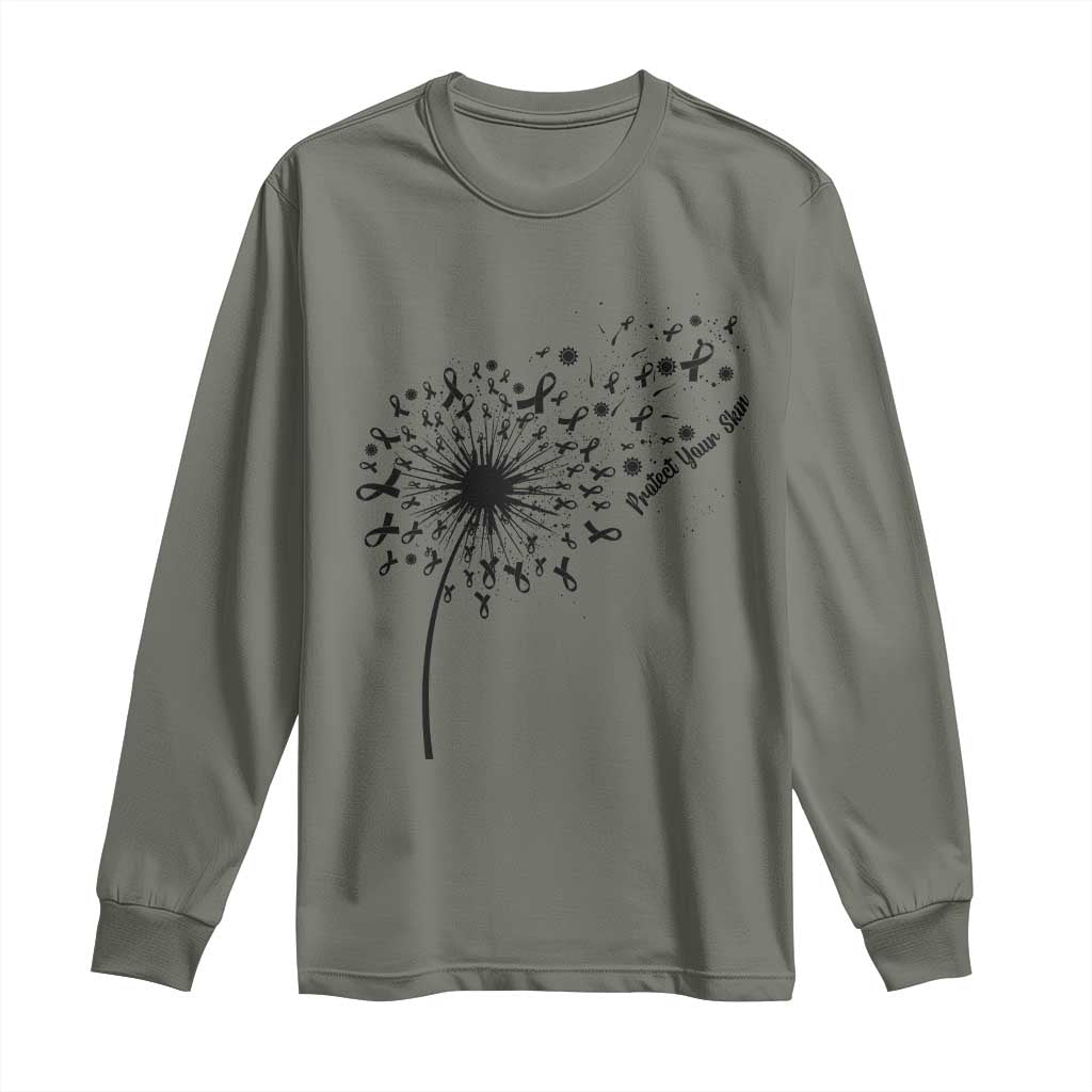Protect Your Skin Long Sleeve Shirt Melanoma Awareness Dandelion Gift