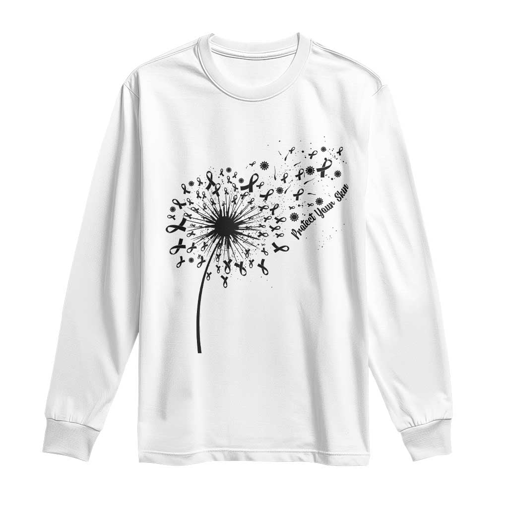 Protect Your Skin Long Sleeve Shirt Melanoma Awareness Dandelion Gift