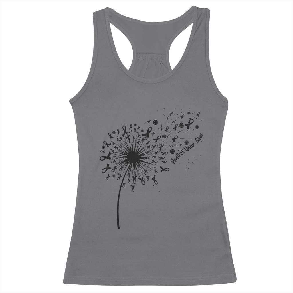 Protect Your Skin Racerback Tank Top Melanoma Awareness Dandelion Gift