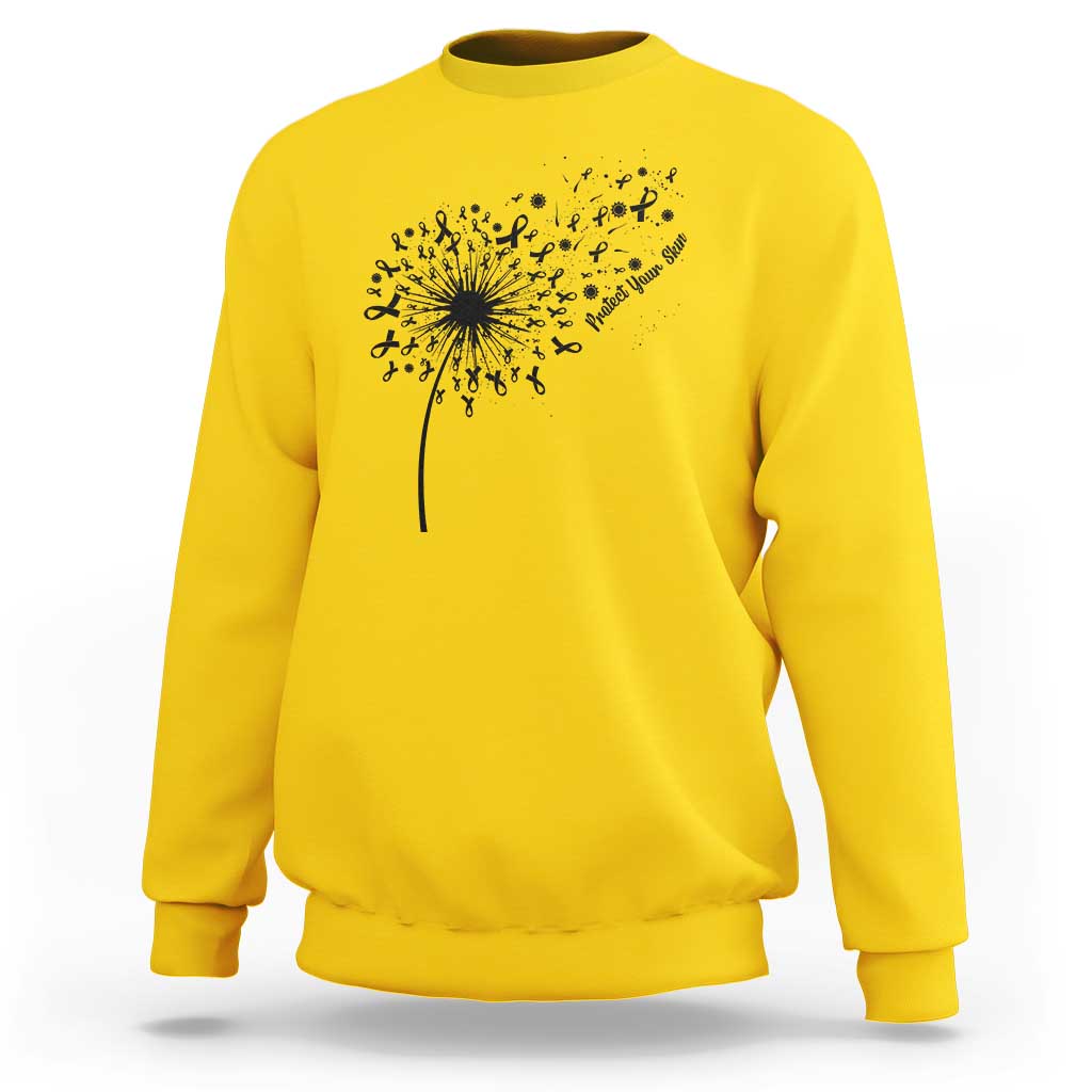 Protect Your Skin Sweatshirt Melanoma Awareness Dandelion Gift