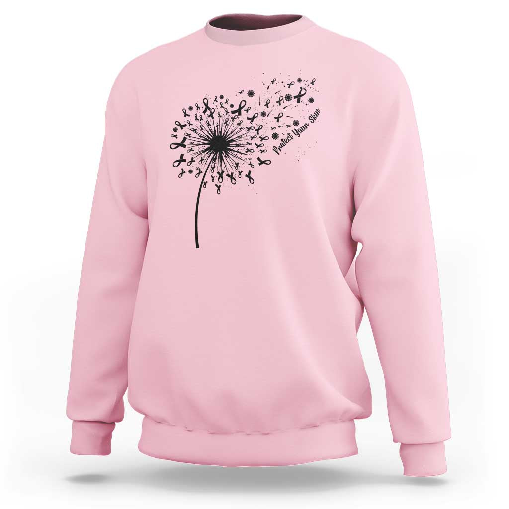 Protect Your Skin Sweatshirt Melanoma Awareness Dandelion Gift