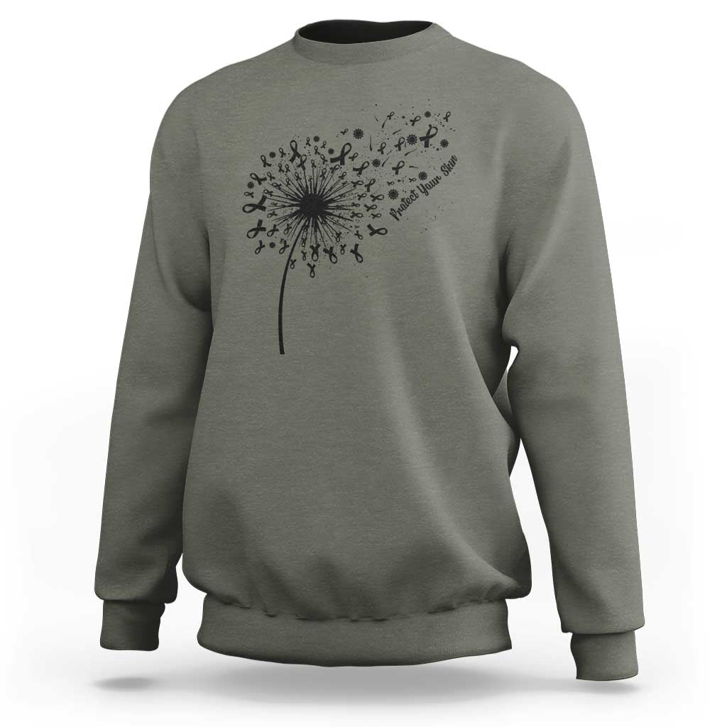 Protect Your Skin Sweatshirt Melanoma Awareness Dandelion Gift