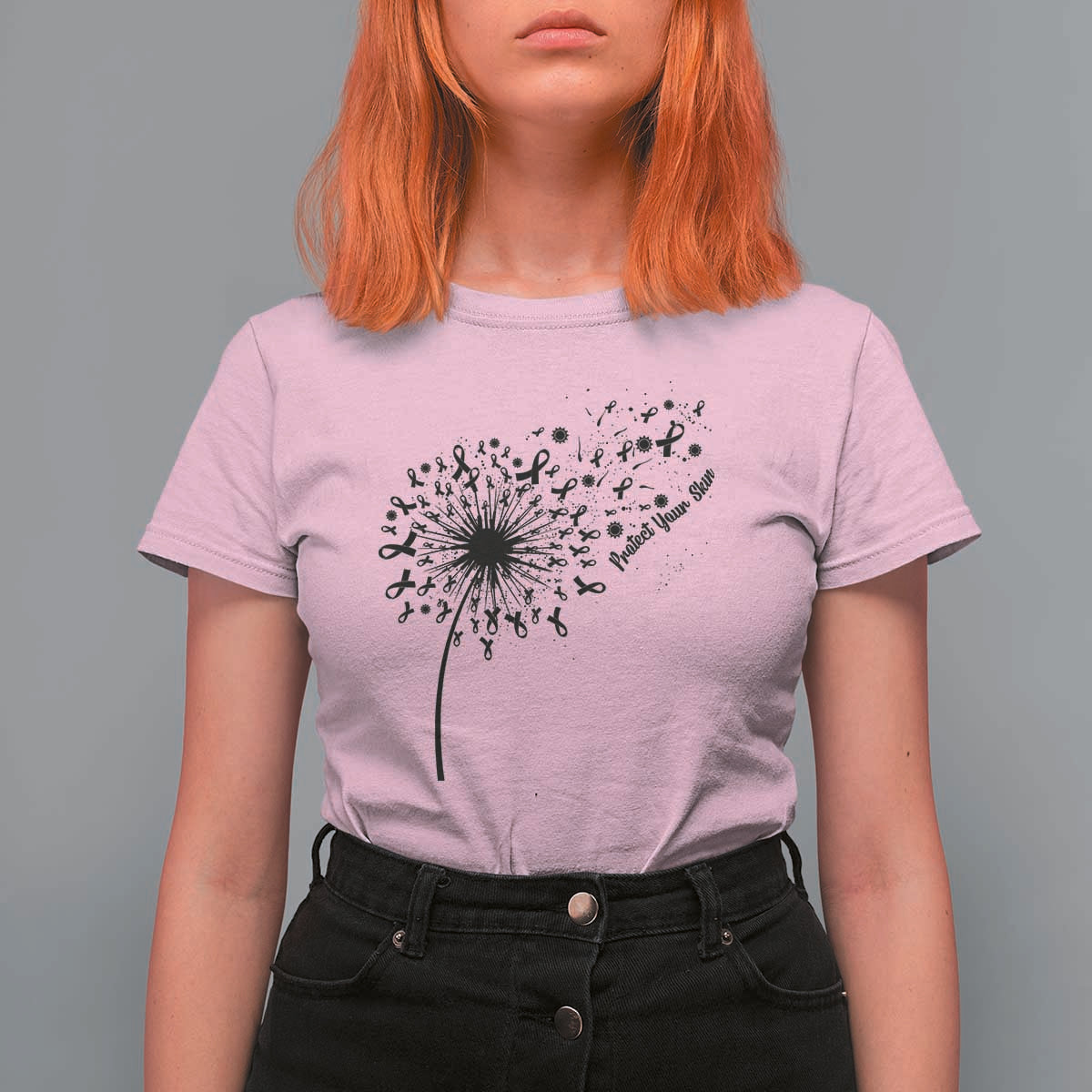Protect Your Skin T Shirt For Women Melanoma Awareness Dandelion Gift