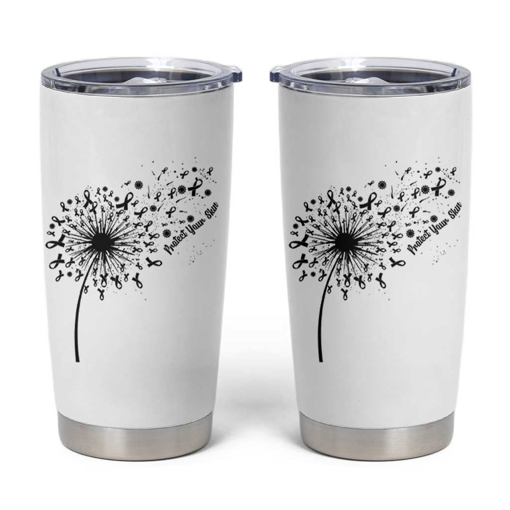 Protect Your Skin Tumbler Cup Melanoma Awareness Dandelion Gift