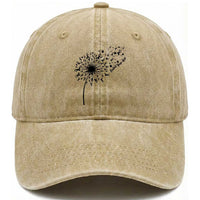 Protect Your Skin Washed Cotton Baseball Cap Melanoma Awareness Dandelion Gift