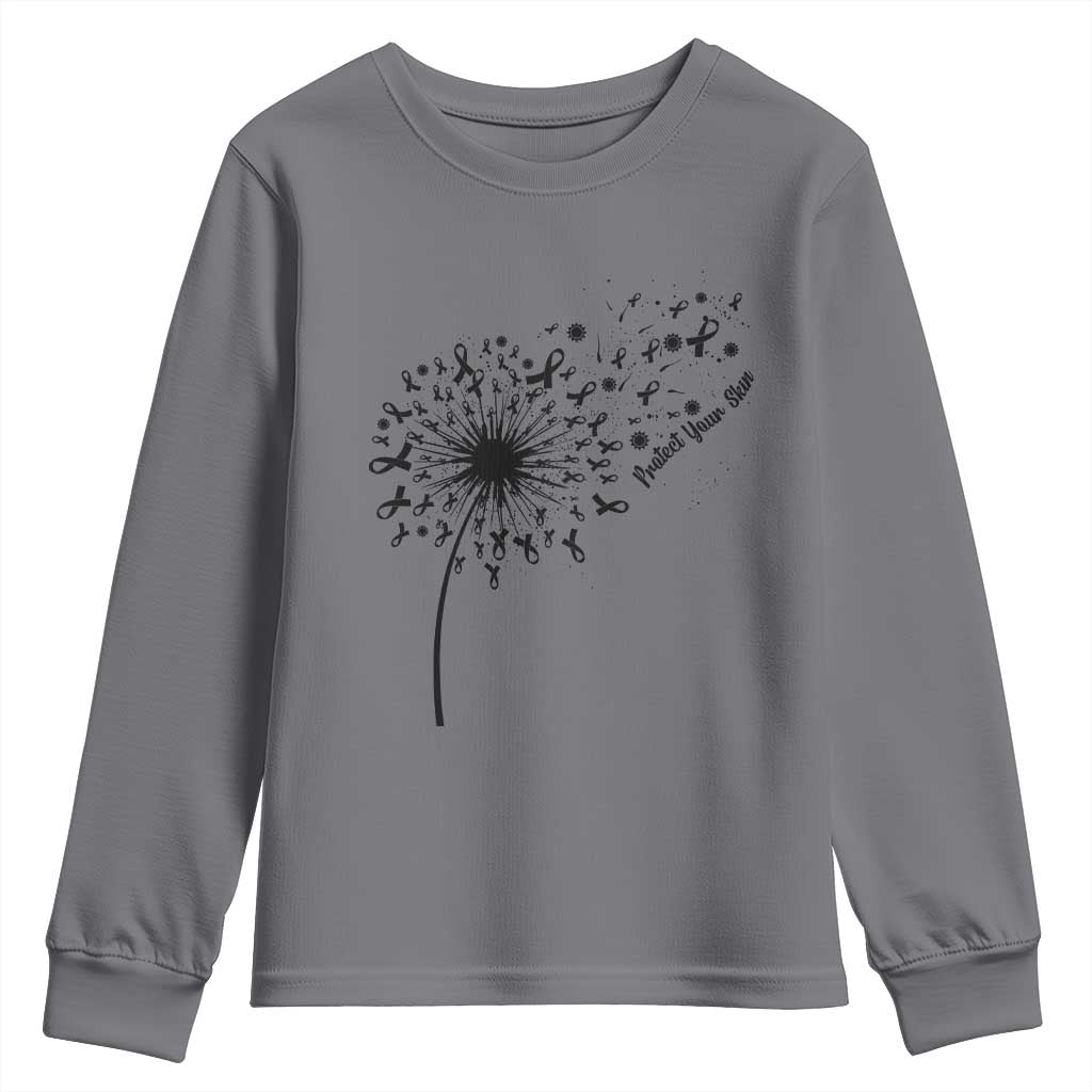 Protect Your Skin Youth Sweatshirt Melanoma Awareness Dandelion Gift