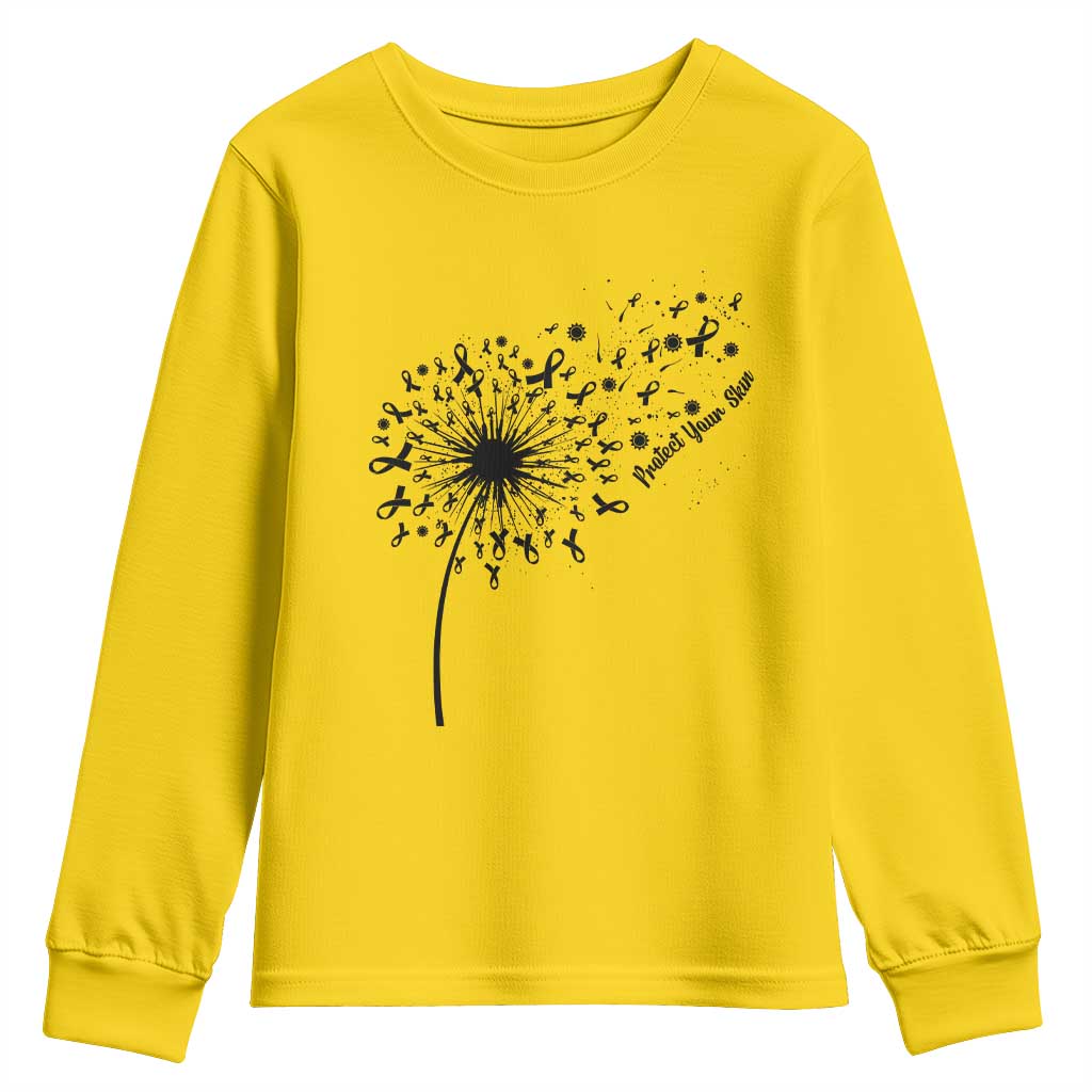 Protect Your Skin Youth Sweatshirt Melanoma Awareness Dandelion Gift